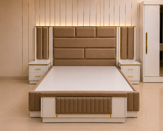 Modern White & Gold Luxury Bedroom Set