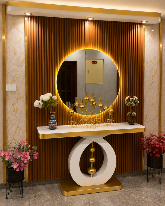 ✨ Luxury Modern Console Table & LED Round Mirror limited stock