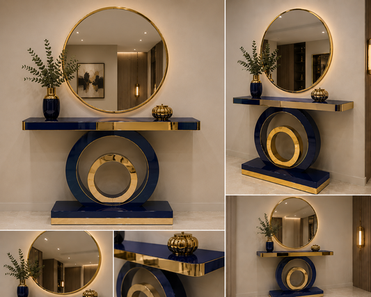 Luxury  Console Table with Round Mirror     limited stock