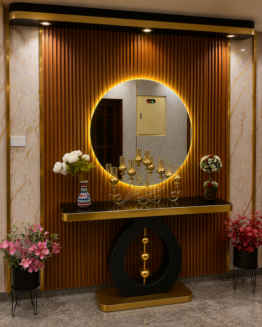 ✨ Luxury Modern Console Table & LED Round Mirror  limited stock